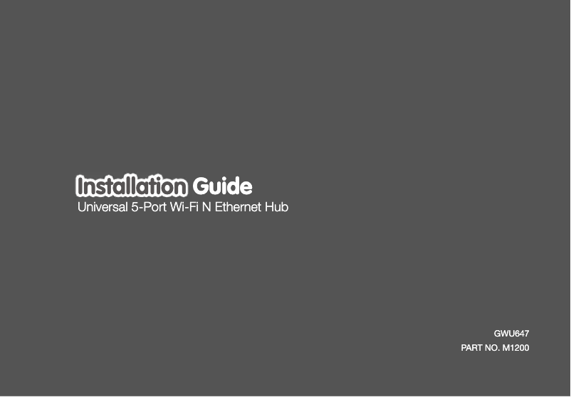 Image de la première page du manuel de l'appareil GWU647