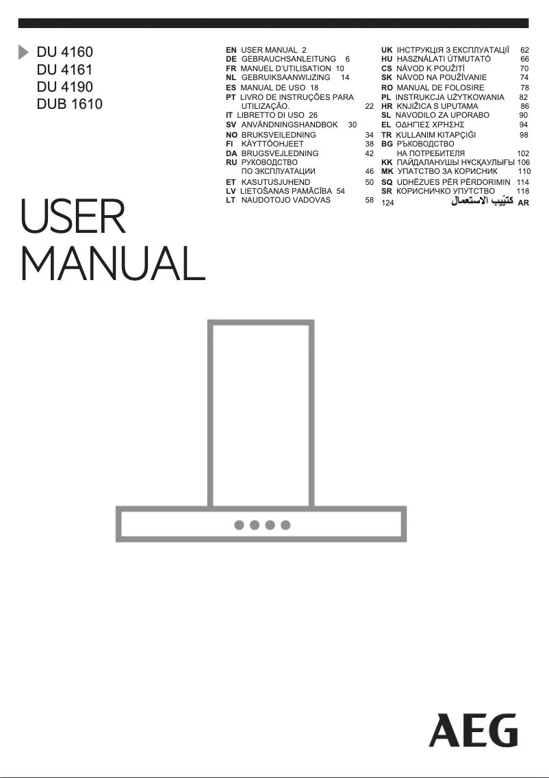 Página 1 del manual Manual de usuario AEG DUB1610W
