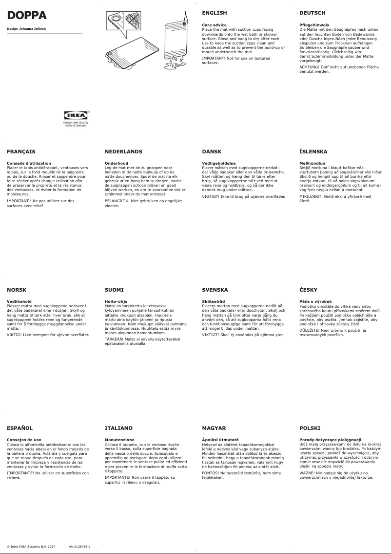 Page 1 de la notice Manuel utilisateur Ikea DOPPA 005.499.85