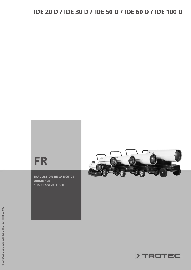 Page 1 de la notice Manuel utilisateur Trotec IDE 20 D
