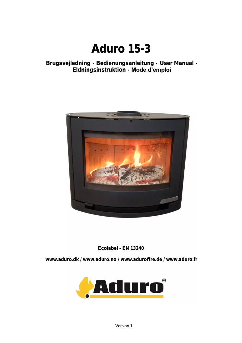 Page 1 de la notice Manuel utilisateur Aduro 15-3