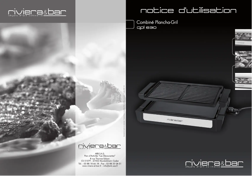 Page n°1 - Manuel utilisateur Riviera & Bar QPL630