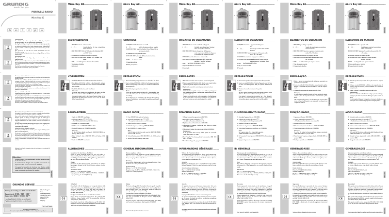Página 1 del manual Manual de usuario Grundig Micro Boy 60
