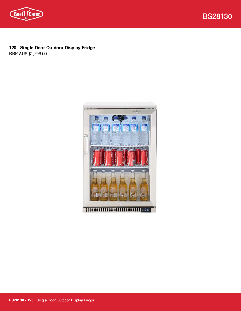 Page 1 de la notice Fiche technique BeefEater BS28130