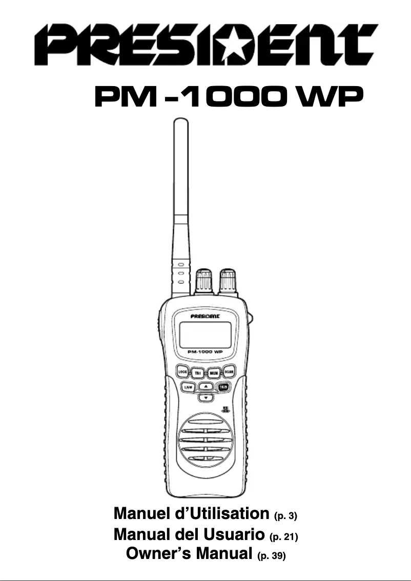 Image de la première page du manuel de l'appareil PM-1000 WP