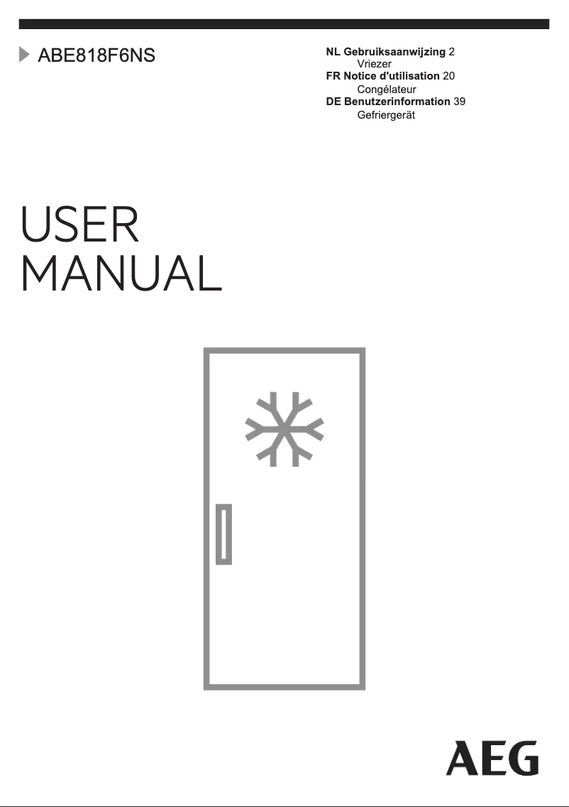 Page 1 de la notice Manuel utilisateur AEG ABE818F6NS