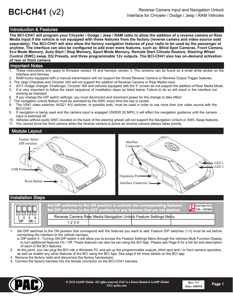 Página 1 del manual Manual de usuario PAC BCI-CH41