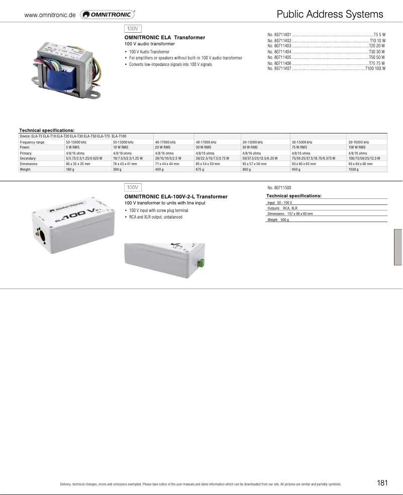 Image de la première page du manuel de l'appareil ELA-T5