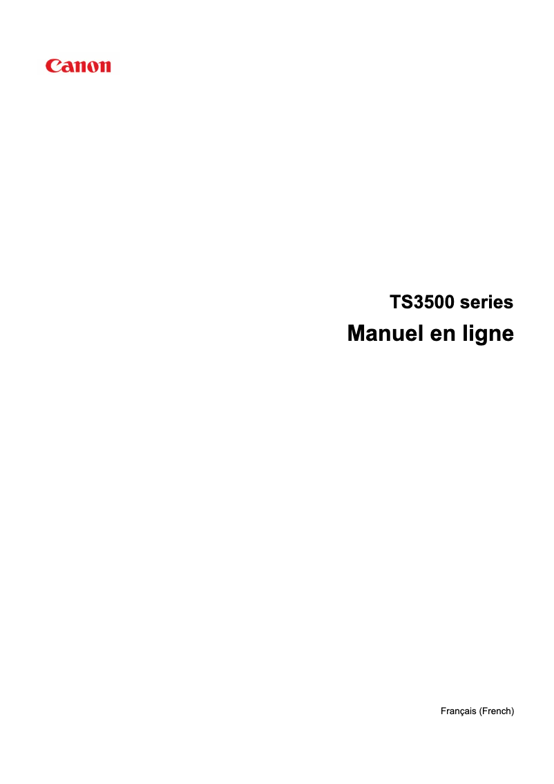 Image de la première page du manuel de l'appareil PIXMA TS3551I