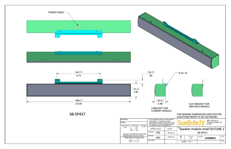Page 1 de la notice Manuel utilisateur SunBriteTV SB-SP472