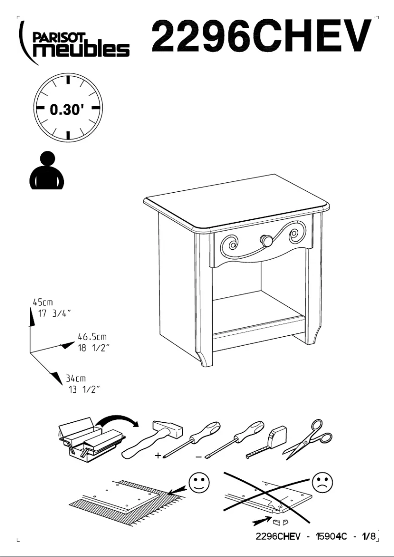 Page n°1 - Manuel utilisateur Parisot Alice 2296CHEV
