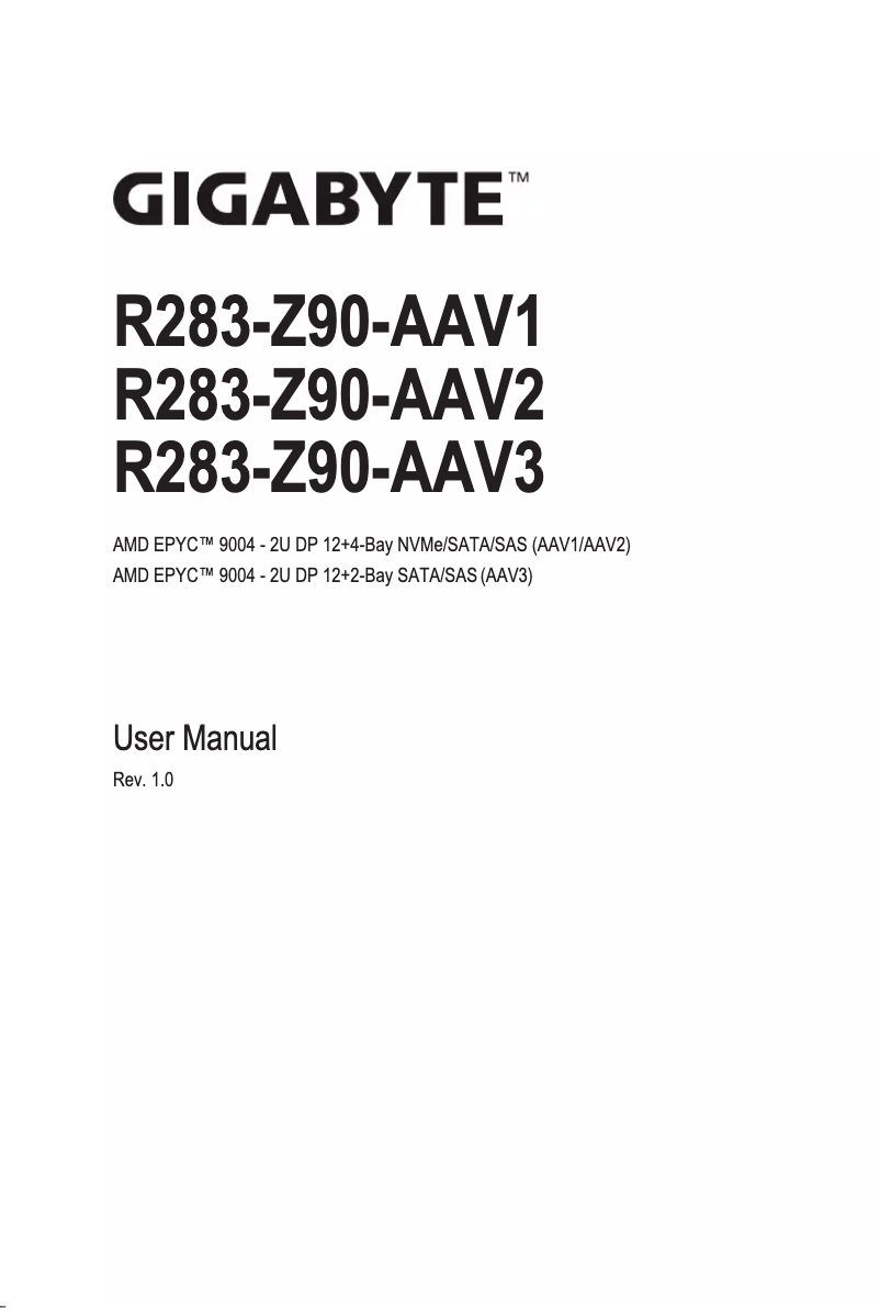 Image de la première page du manuel de l'appareil R283-Z90