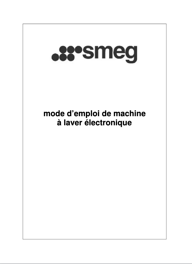 Page 1 de la notice Manuel utilisateur Smeg SWM106