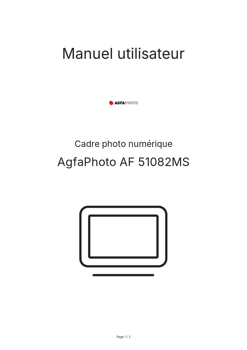 Page n°1 - Manuel utilisateur AgfaPhoto AF 51082MS