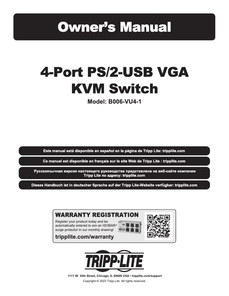 Image de la première page du manuel de l'appareil B006-VU4-1