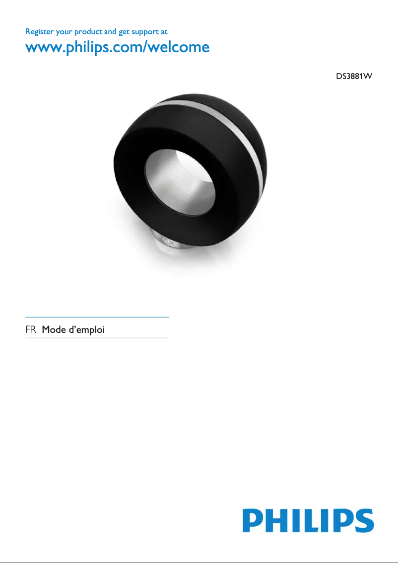 Page n°1 - Manuel utilisateur Philips Fidelio DS3881W