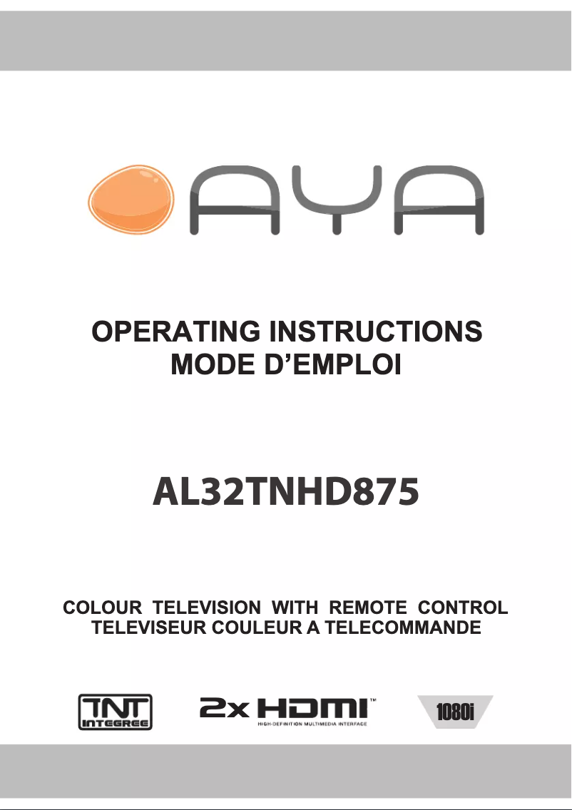 Page 1 de la notice Manuel utilisateur AYA AL32TNHD875