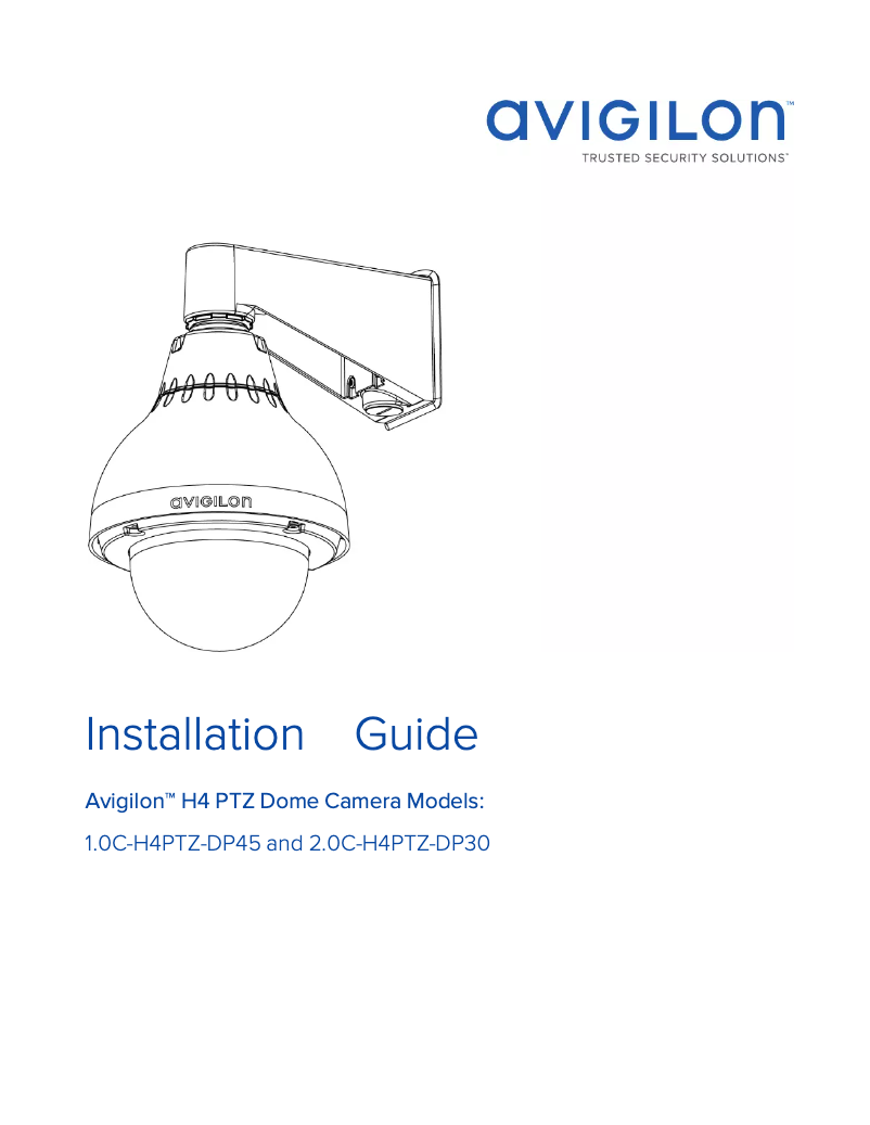 Page n°1 - Manuel utilisateur Avigilon 2.0C-H4PTZ-DP30