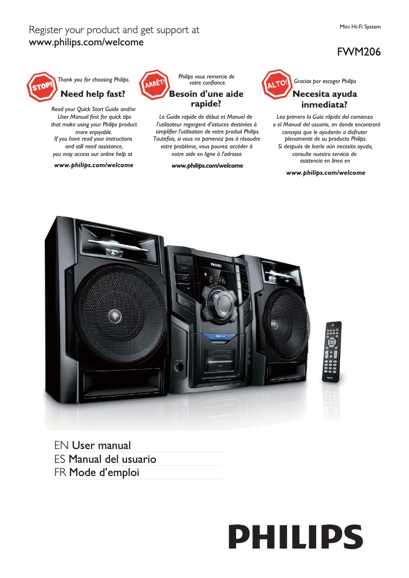 Page 1 de la notice Manuel utilisateur Philips FWM206