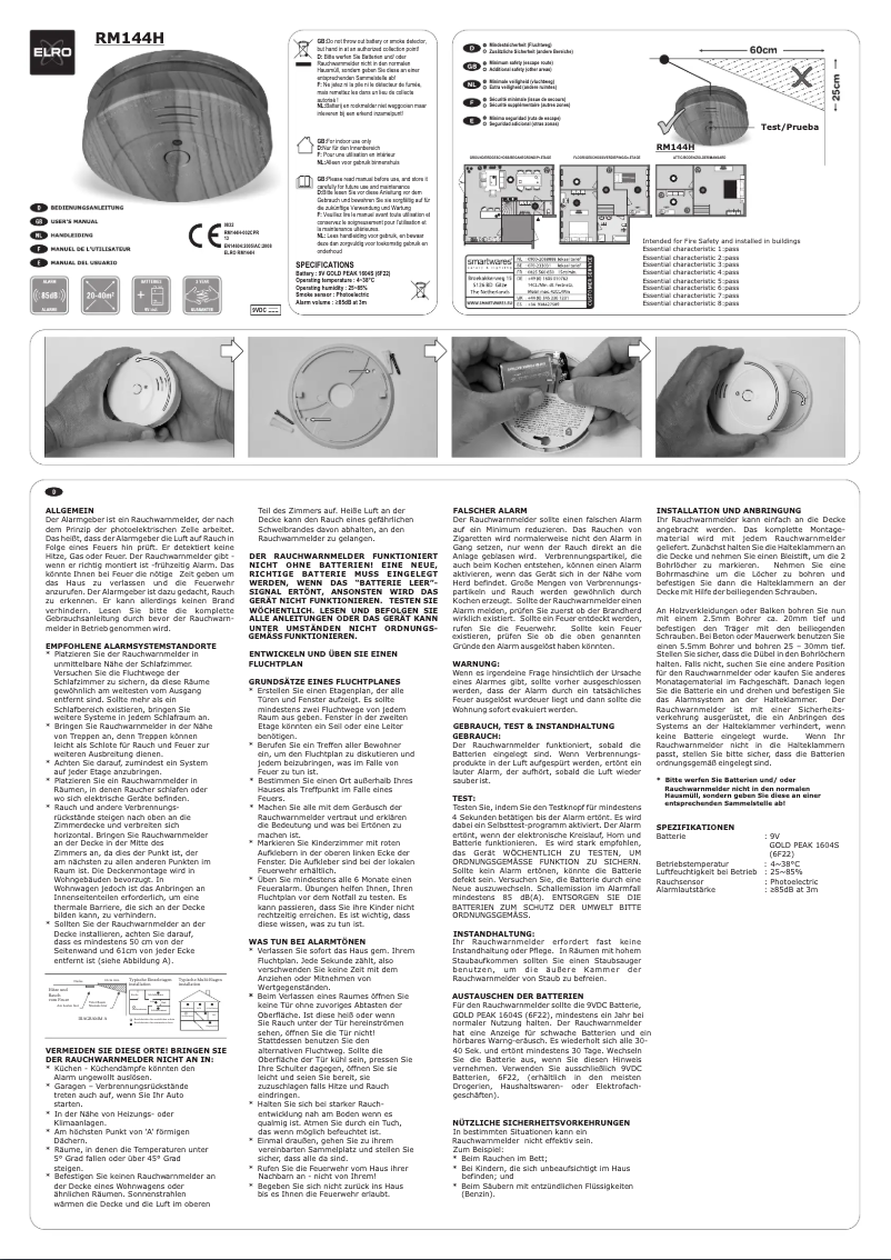 Image de la première page du manuel de l'appareil RM144H
