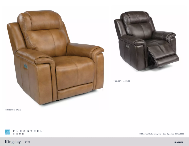 Page n°1 - Manuel utilisateur Flexsteel Kingsley 1128-50PH