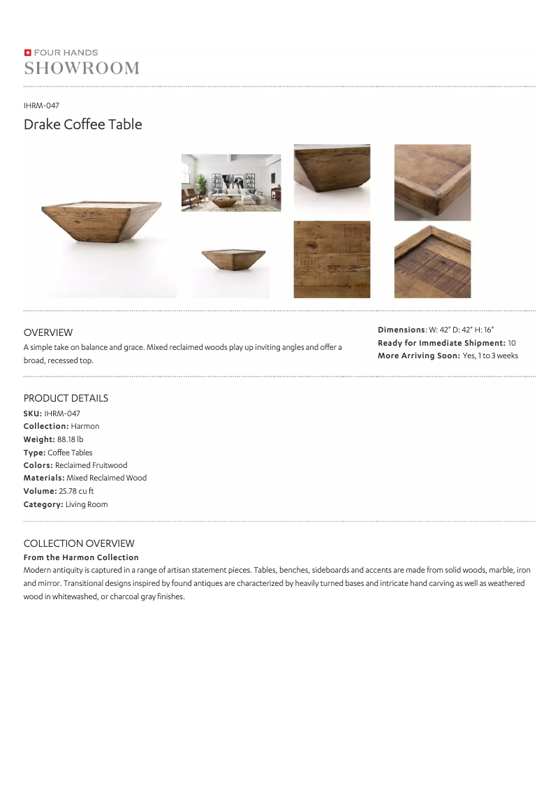 Page 1 de la notice Manuel utilisateur Four Hands IHRM-047