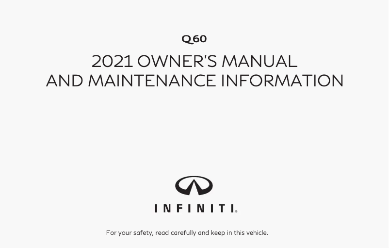 Page 1 de la notice Manuel utilisateur Infiniti Q60 (2021)