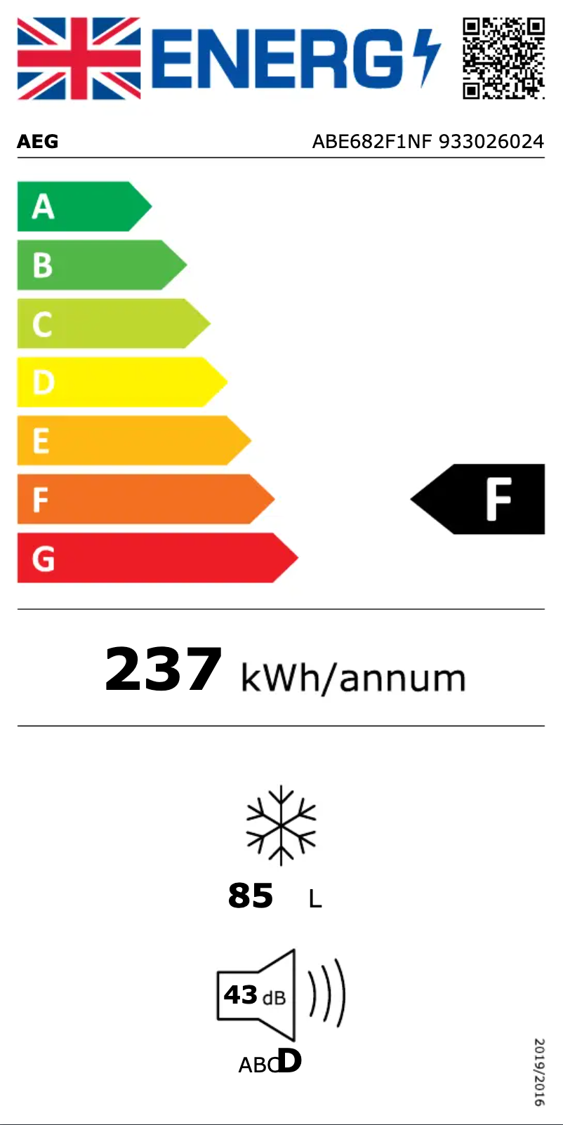 Page n°1 - Label énergétique AEG ABE682F1NF