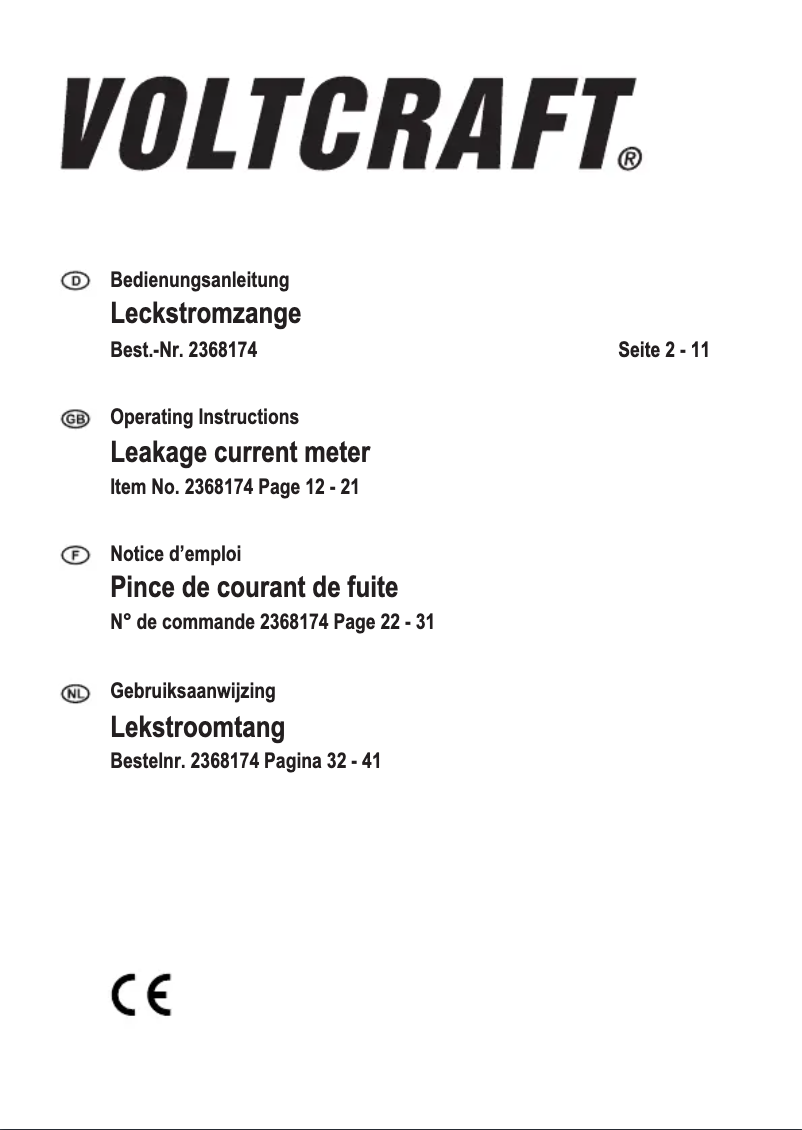 Page 1 de la notice Manuel utilisateur Voltcraft VC-1310