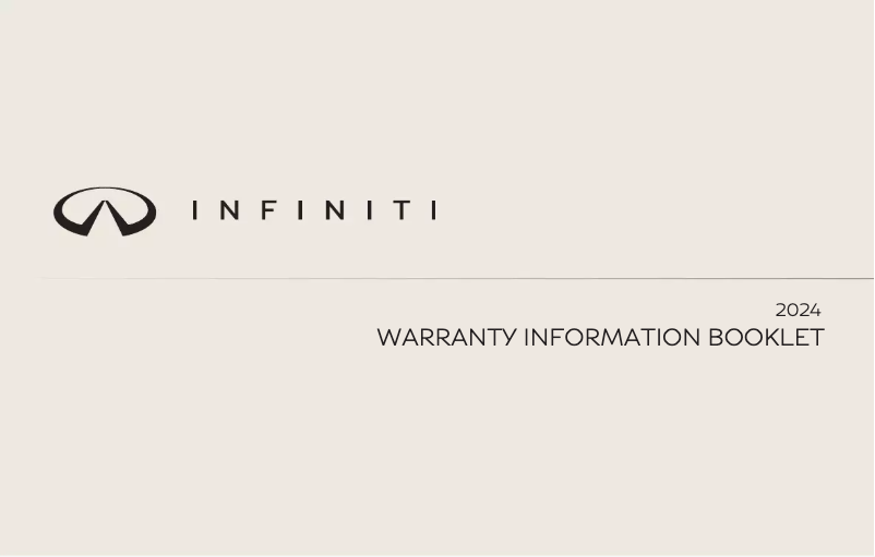 Page 1 de la notice Informations de garantie Infiniti QX80 (2024)