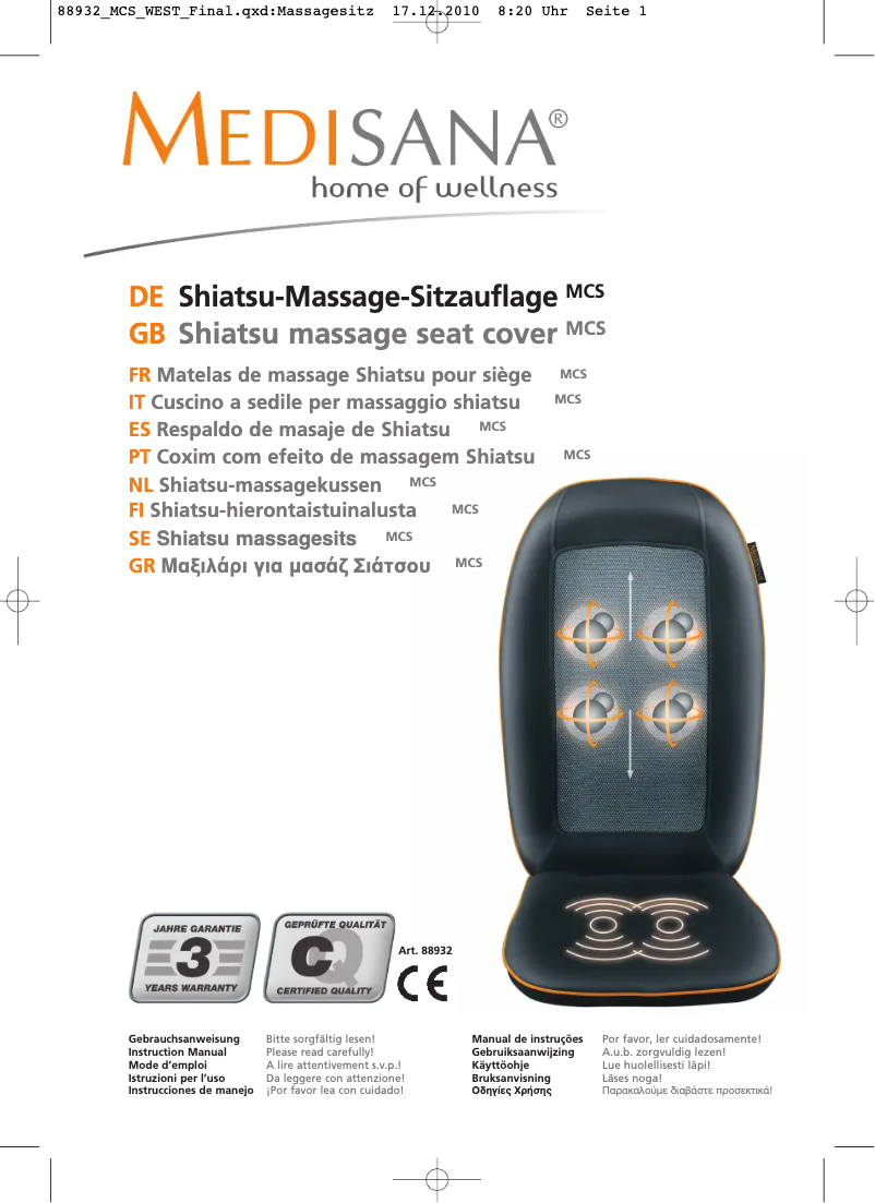 Imagen de la primera página del manual del dispositivo MCS