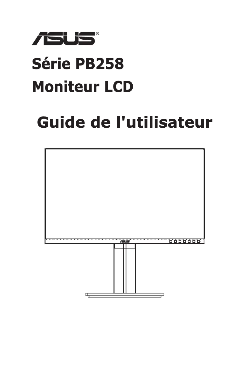 Page 1 de la notice Manuel utilisateur Asus PB258Q