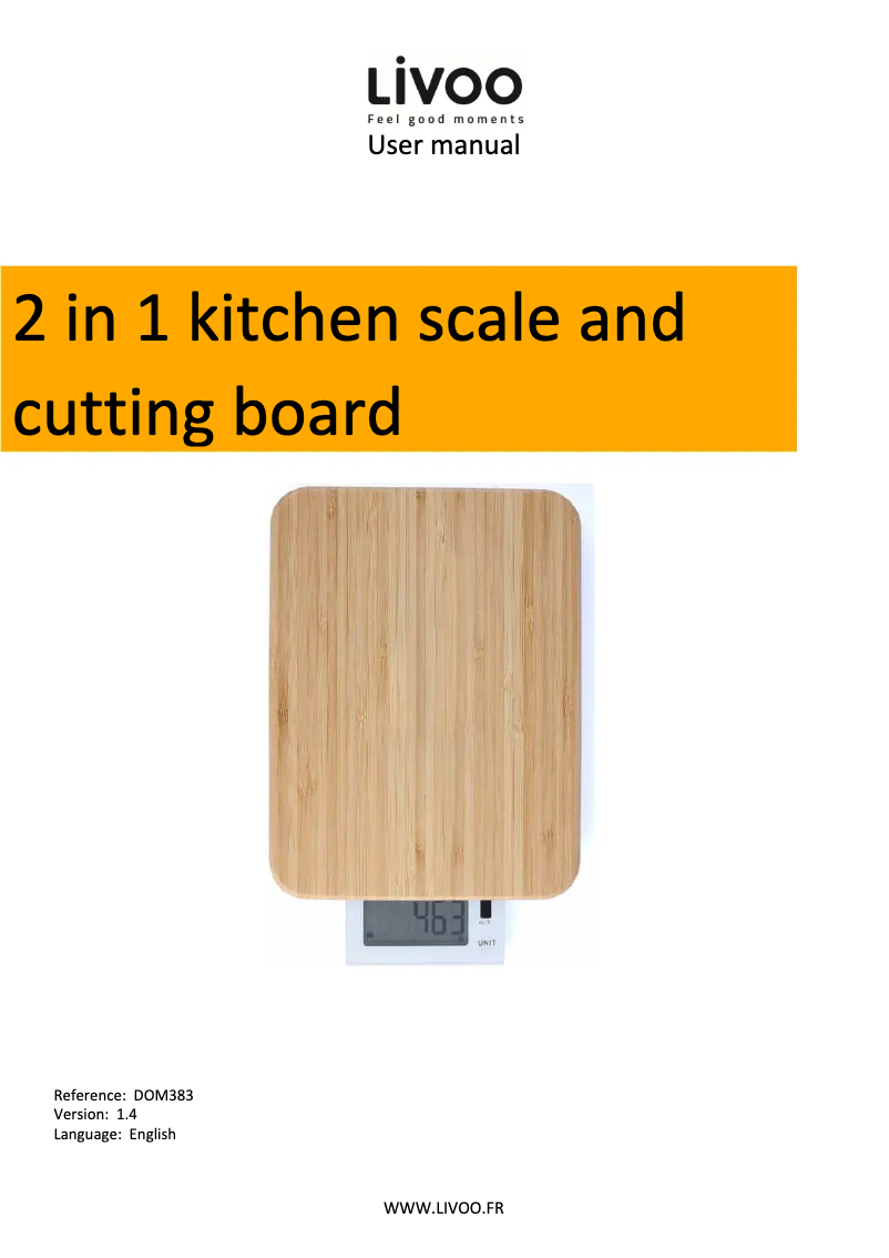 Page n°1 - Manuel utilisateur Livoo DOM383