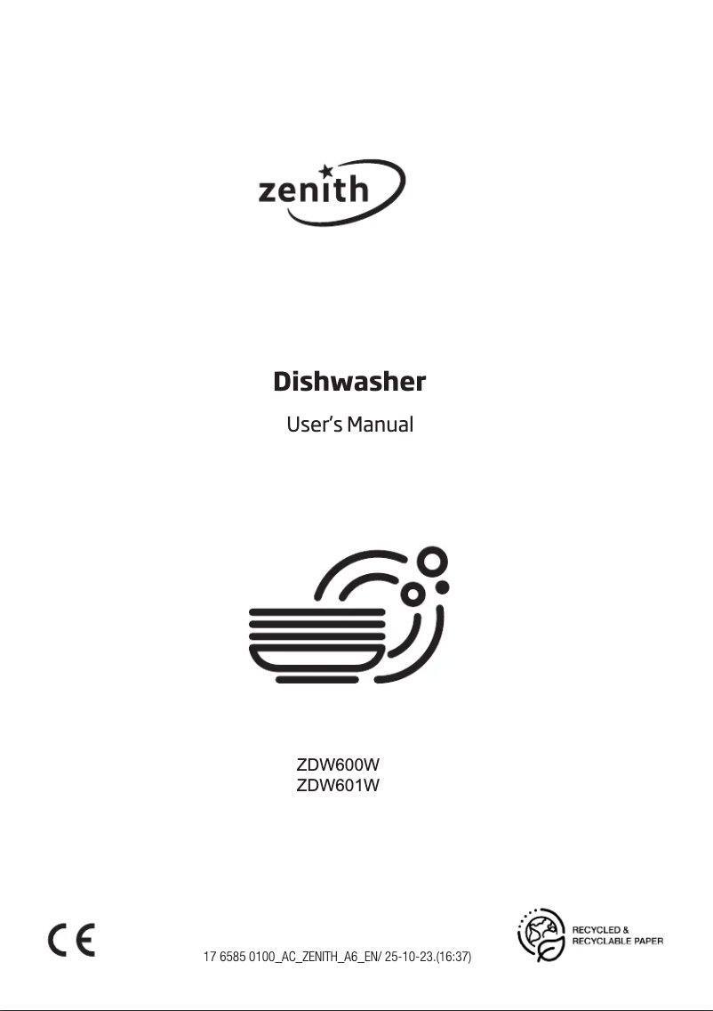 Image de la première page du manuel de l'appareil ZDW601W