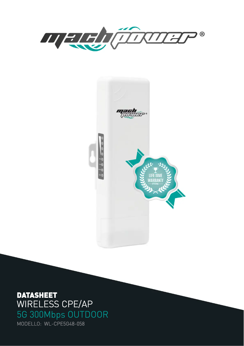 Image de la première page du manuel de l'appareil WL-CPE5G48-058