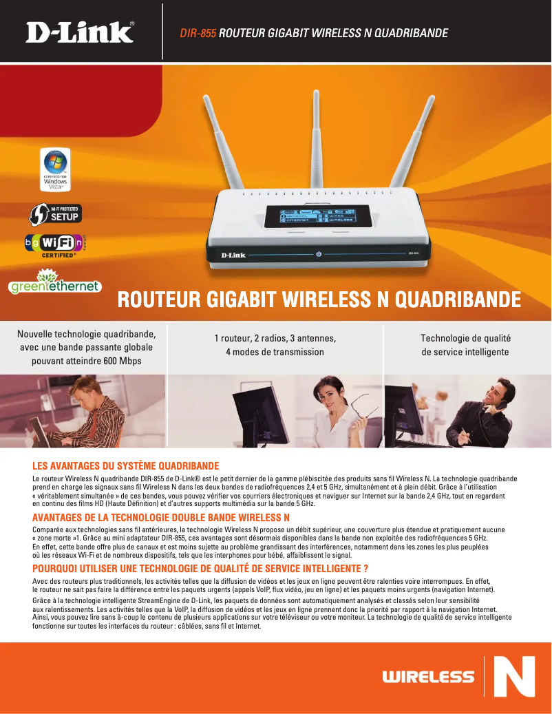 Page 1 de la notice Fiche technique D-Link DIR-855