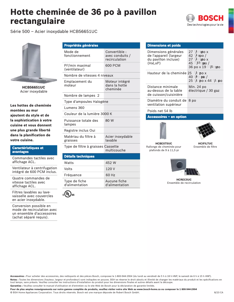 Image de la première page du manuel de l'appareil HCB56651UC