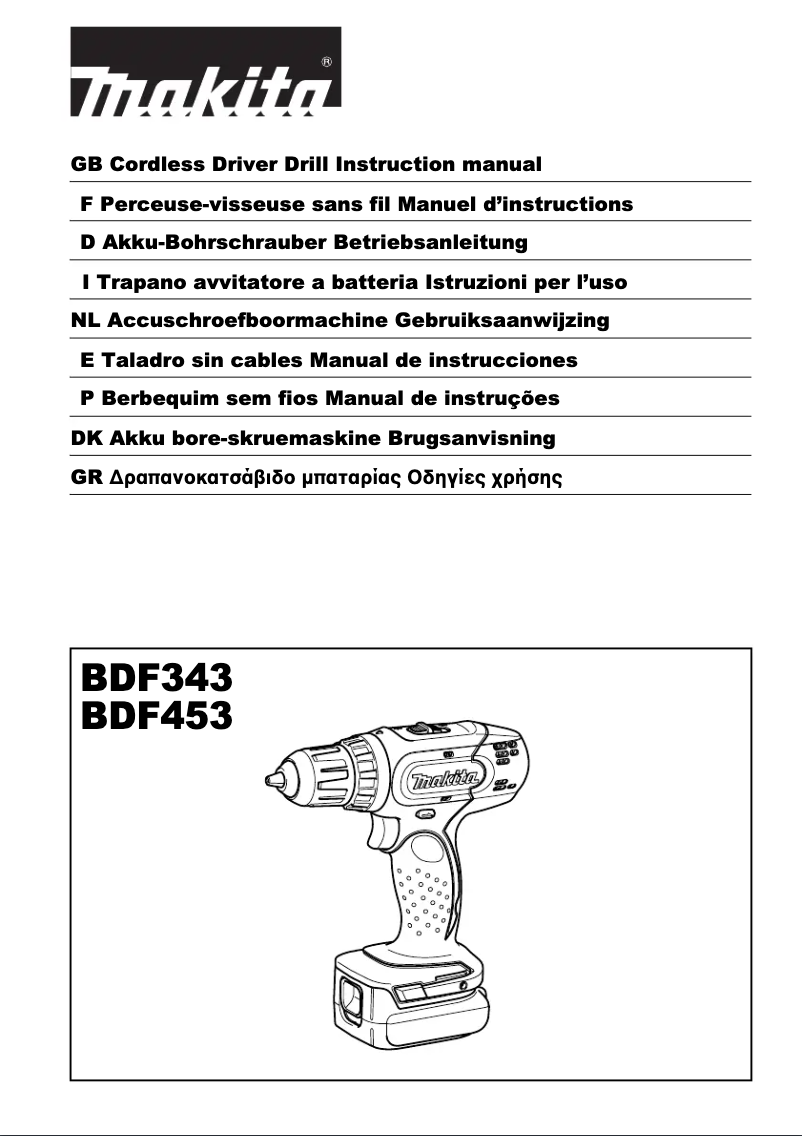 Page n°1 - Manuel utilisateur Makita BDF343SHX3