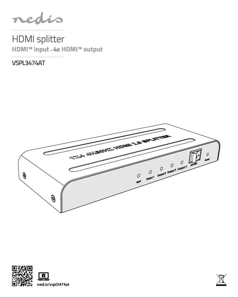 Page 1 de la notice Manuel utilisateur Nedis VSPL3474AT