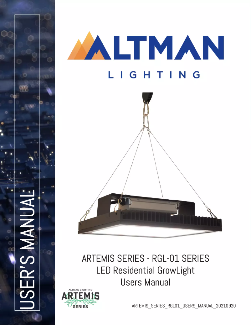 Page 1 de la notice Manuel utilisateur Altman Artemis RGL-01