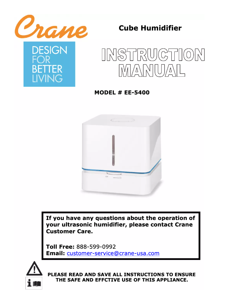 Page 1 de la notice Manuel utilisateur Crane EE-5400