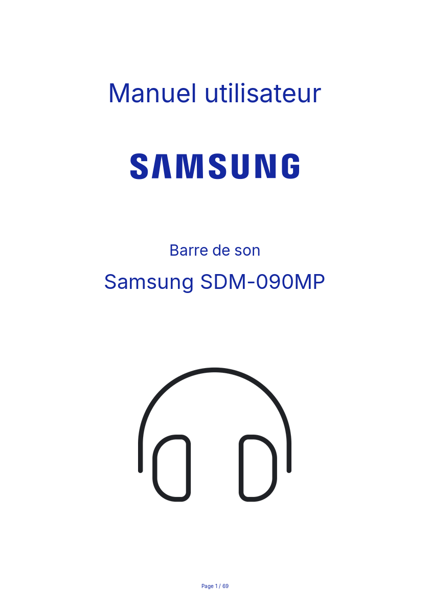 Page n°1 - Manuel utilisateur Samsung SDM-090MP