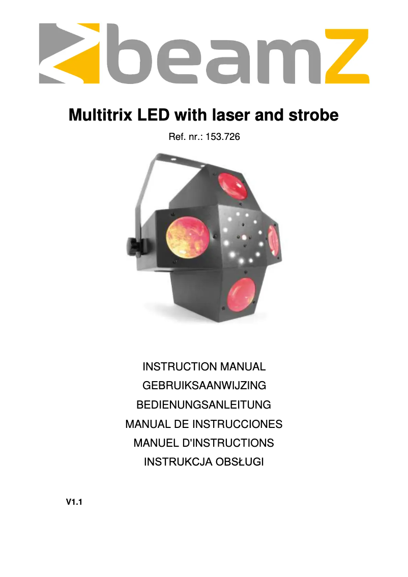 Page n°1 - Manuel utilisateur BeamZ MultiTrix 153.725