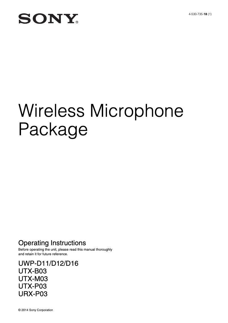 Página 1 del manual Manual de usuario Sony UTX-P03