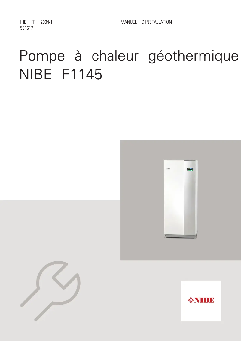 Page 1 de la notice Manuel utilisateur Nibe F1145-6