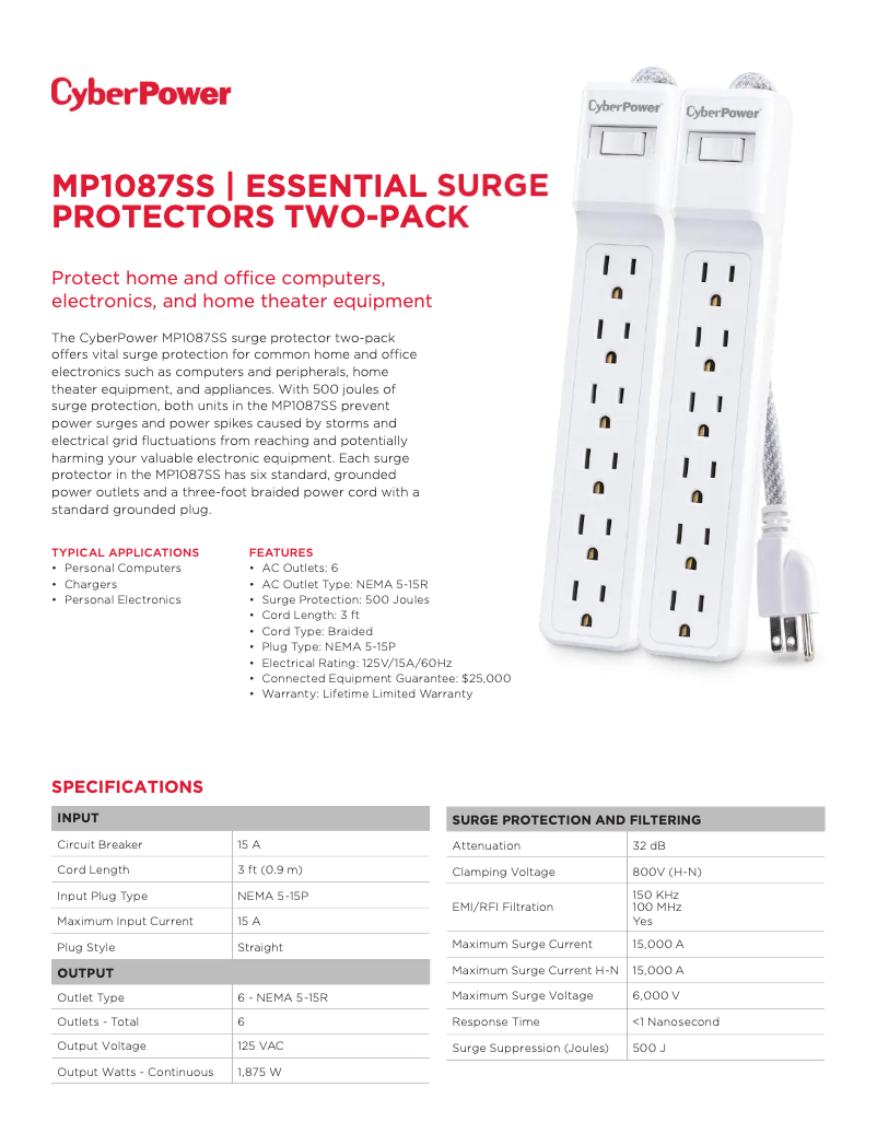Image de la première page du manuel de l'appareil MP1087SS