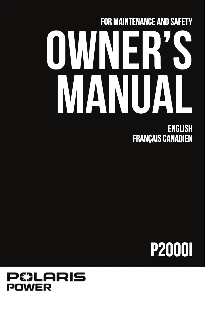 Image de la première page du manuel de l'appareil P2000i (2020)