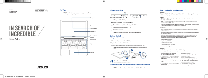 Image de la première page du manuel de l'appareil Chromebook C202SA