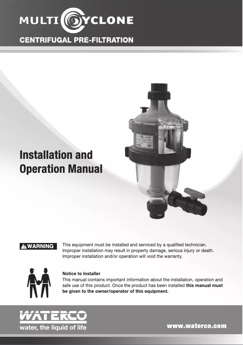 Image de la première page du manuel de l'appareil MultiCyclone 16