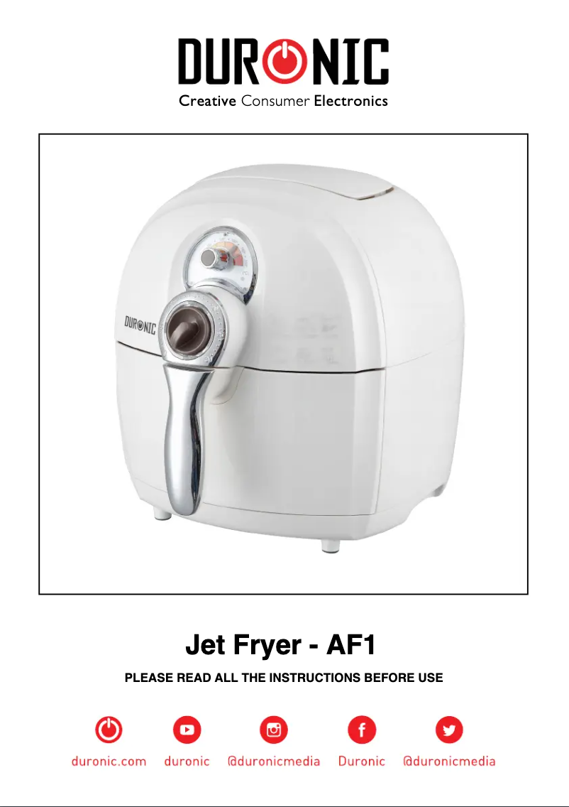 Page n°1 - Manuel utilisateur Duronic Jet Fryer AF1